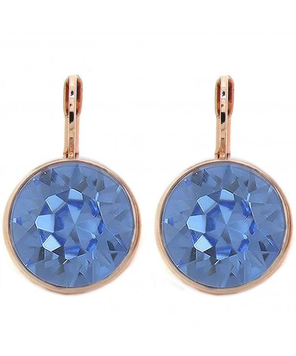 Sapphire Crystal Gold plated Earrings Swarovski