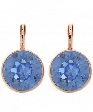 Sapphire Crystal Gold plated Earrings Swarovski
