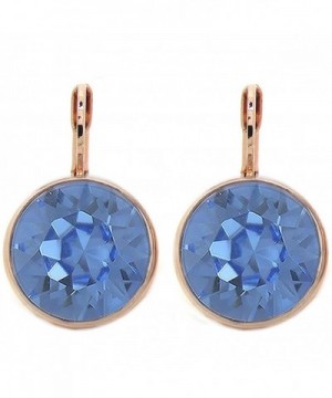 Sapphire Crystal Gold plated Earrings Swarovski