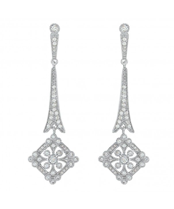 Wedding Art Deco Royal Gatsby Inspired Chandelier Earrings Pave Zircon ...