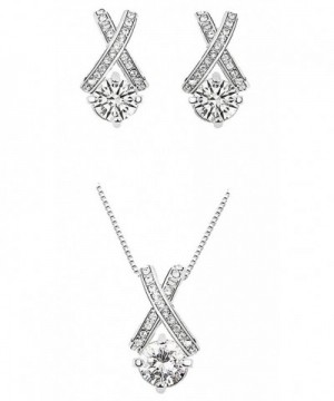 Crossing Pendant Necklace Earrings Jewelry