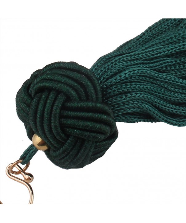Manual Knotted Ball Tassel Long Earrings - Green - CM1857EZX5L