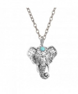 SUNSCSC Vintage Elephant Turquoise Necklace