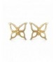 Yellow Sterling Butterfly Realistic Earrings