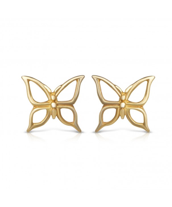 Yellow Sterling Butterfly Realistic Earrings