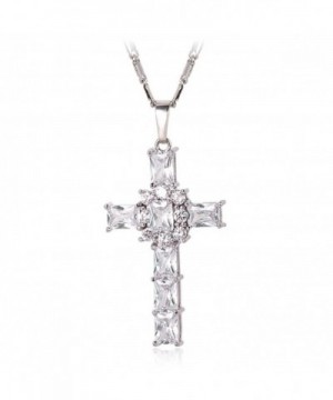 Zirconia Necklace Platinum Crystal White Platinum