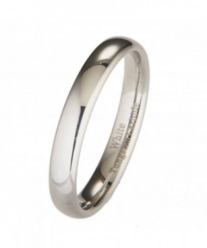 White Tungsten Wedding Band Comfort