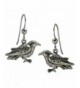 Sterling Silver Raven Dangle Earrings