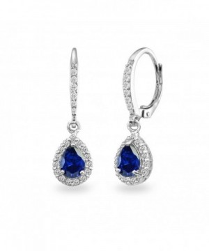 Sterling Sapphire Teardrop Leverback Earrings