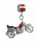 Rhodium plated Sterling Silver Motorbike European