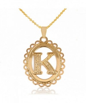 Initial Pendant Necklace Personalized Scallop