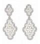 BriLove Simulated Chandelier Earrings Silver Tone