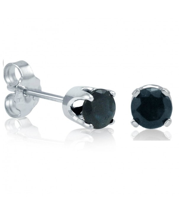 Sterling Silver Round Sapphire Earrings