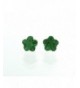 Emerald Colored Flower Shaped Earrings