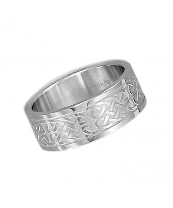 Celtic Etched Stainless Steel Wedding