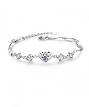 Heart Bracelet Sterling Silver Adjustable