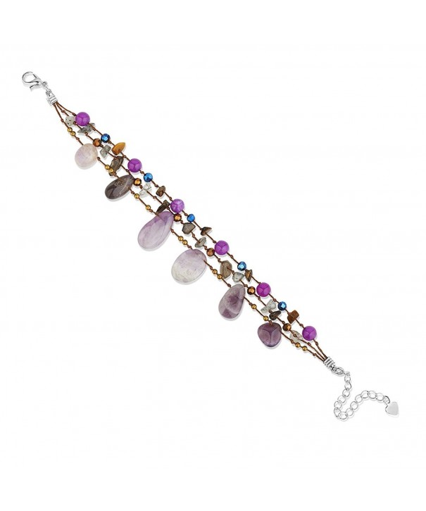 Metallic Gemstone Crystal Bracelet Expandable