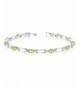 Peridot Bracelet Sterling Rhodium Marquise