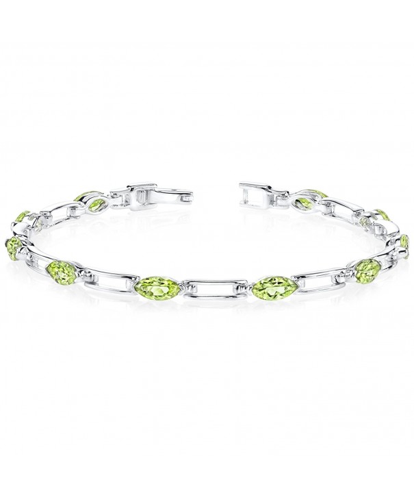 Peridot Bracelet Sterling Rhodium Marquise