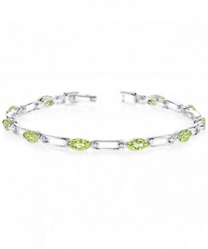 Peridot Bracelet Sterling Rhodium Marquise