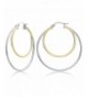 Sterling Silver Two Tone Diamond cut Earrings