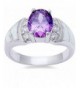 Simulated Amethyst Created Sterling Silver