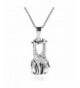 Giraffe Couple Sterling Silver Necklace