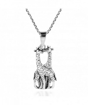 Giraffe Couple Sterling Silver Necklace