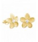 Yellow Sterling Silver Plumeria Earrings