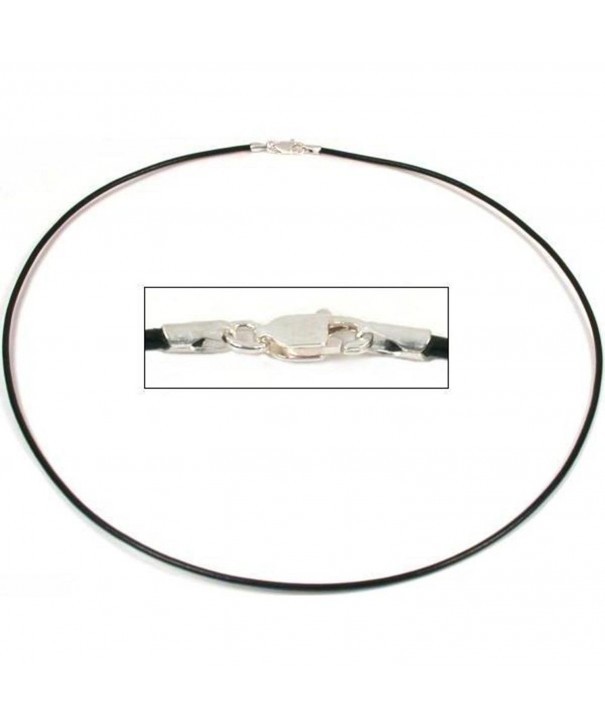 Leather Cord Necklace Black 16