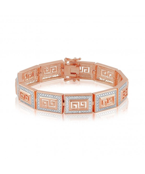 Diamond Accent Greek Key Bracelet