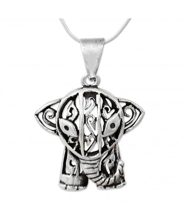 NOVICA Sterling Silver Necklace Elephant