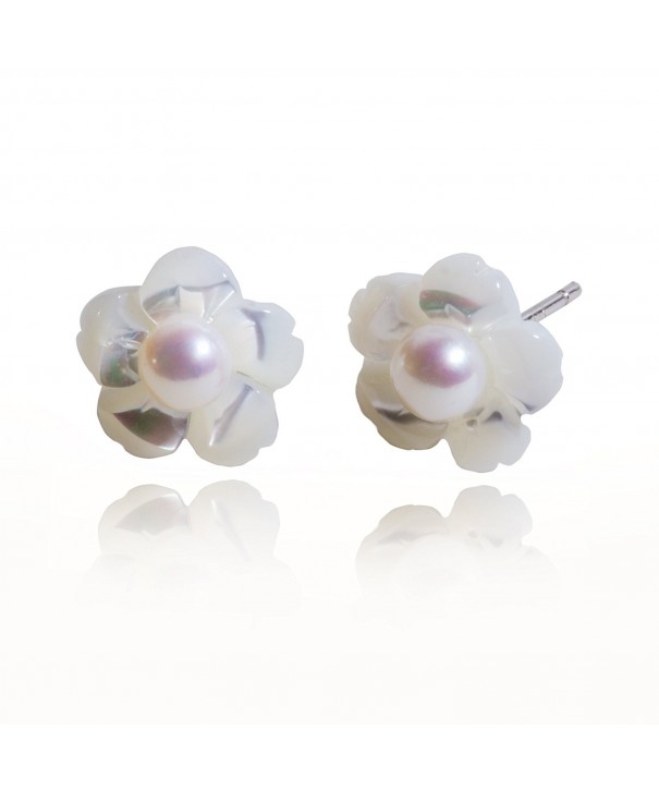 S Leaf Sterling Silver Earrings Camellia