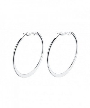 Platinum Polished Flattened Earrings Omega