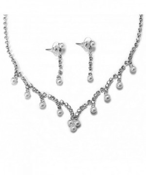 Rhinestone Raindrop Dangling Bridal Necklace