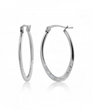 Stainless Steel Crystal 25mm Earrings