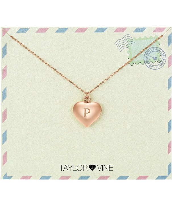 Initial Necklace Engraved Taylor Vine