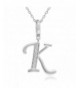 Diamond Initial Pendant Sterling Silver