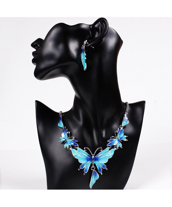 QIYUN Z Butterfly Pendant Necklace Earrings