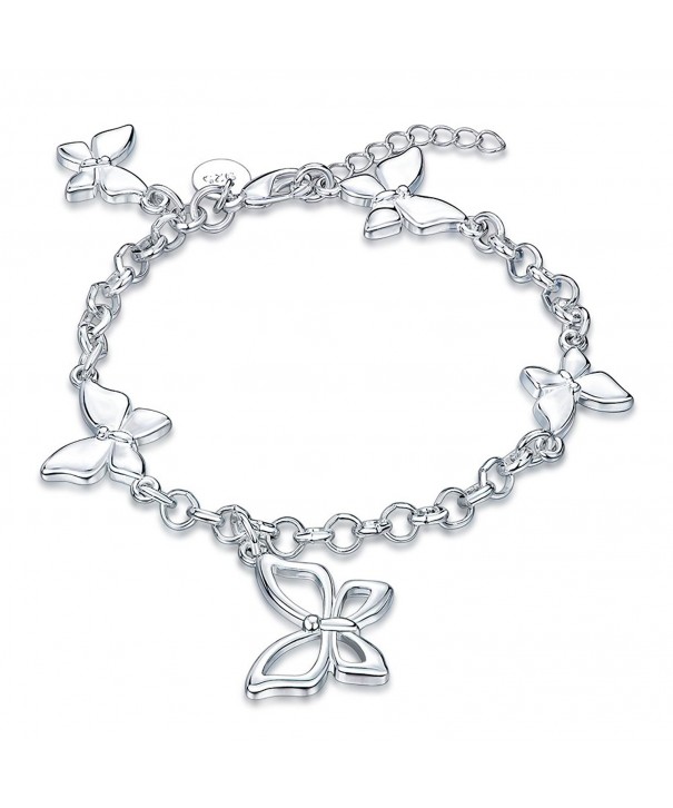 Valentines Filigree Butterfly Lobster Bracelet