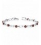 Garnet Bracelet Sterling Silver Rhodium