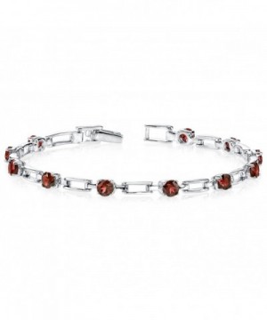 Garnet Bracelet Sterling Silver Rhodium