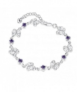 BUYBUYMALL Beautiful Butterfly Amethyst Bracelet