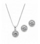 Mariell Zirconia Necklace Earrings Platinum