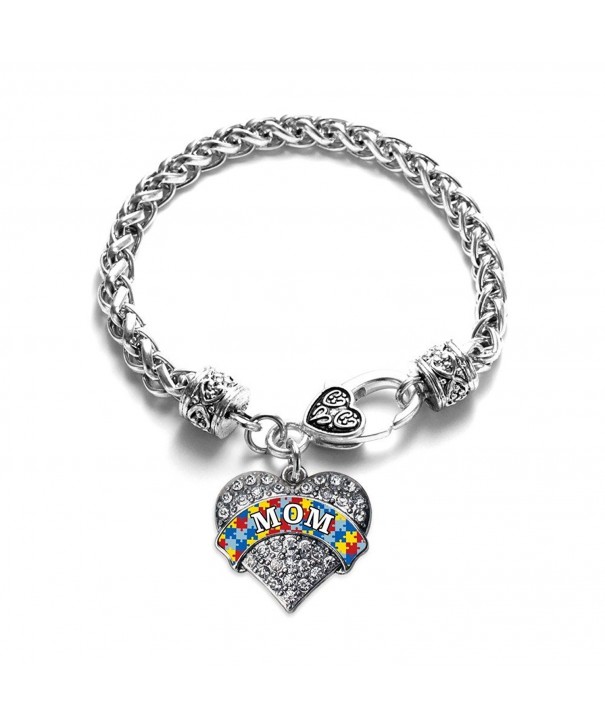 Autism Bracelet Silver Lobster Crystal