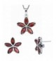 Garnet Earrings Pendant Sterling Silver