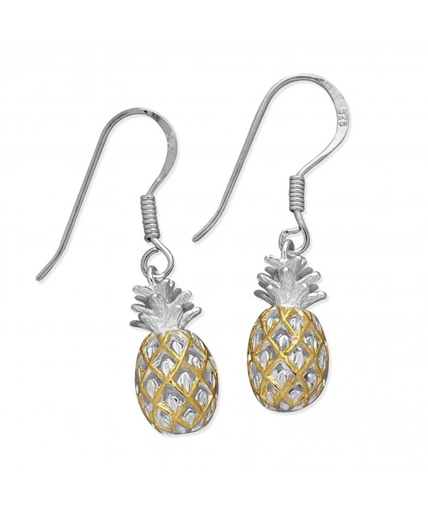 Sterling Silver Accents Pineapple Earrings