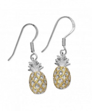 Sterling Silver Accents Pineapple Earrings