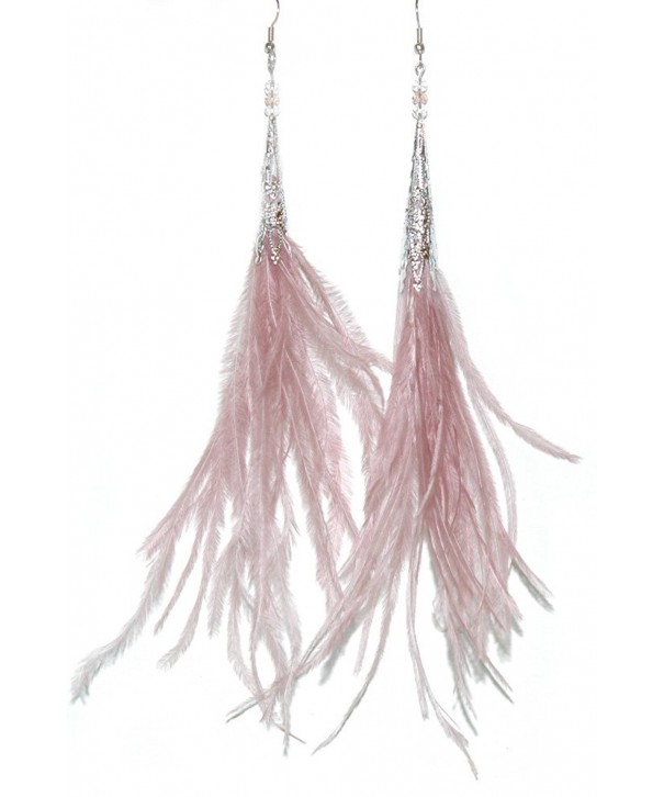 BEAUTIFUL OSTRICH FEATHER EARRINGS D274