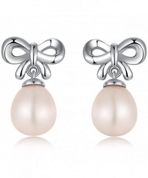 Earrings Sterling Bowknot Freshwater Hypoallergenic